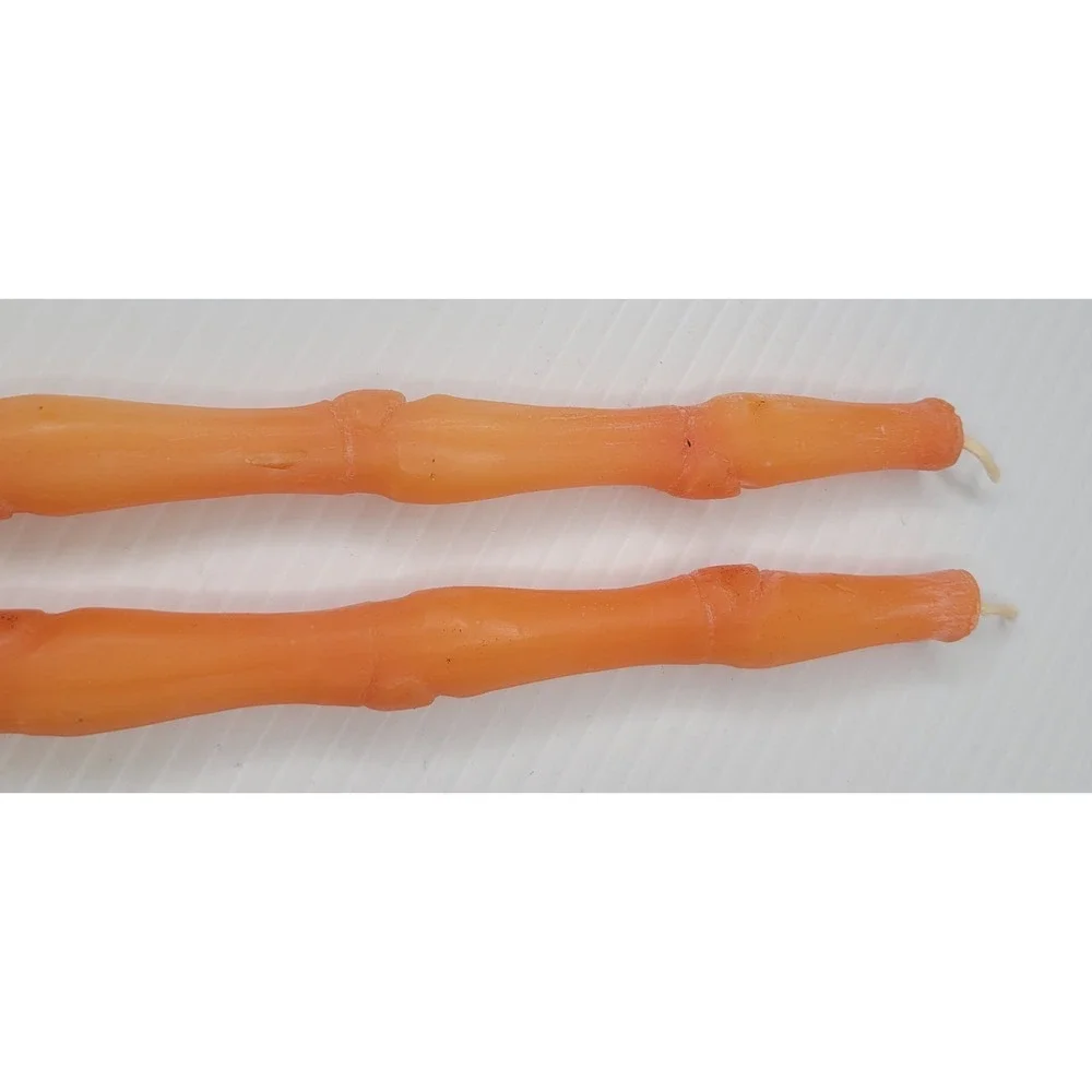 4 Fillamento Neiman Marcus 100% Beeswax Amber Bamboo‎ Shaped Taper Candles NEW